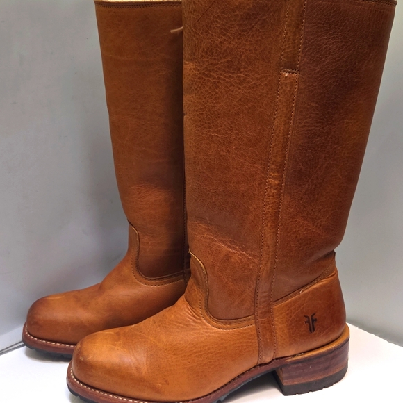 Frye Campus Work Brown 14"tall Heeled Boots with Sherpa Lining 9M - Picture 3 of 16